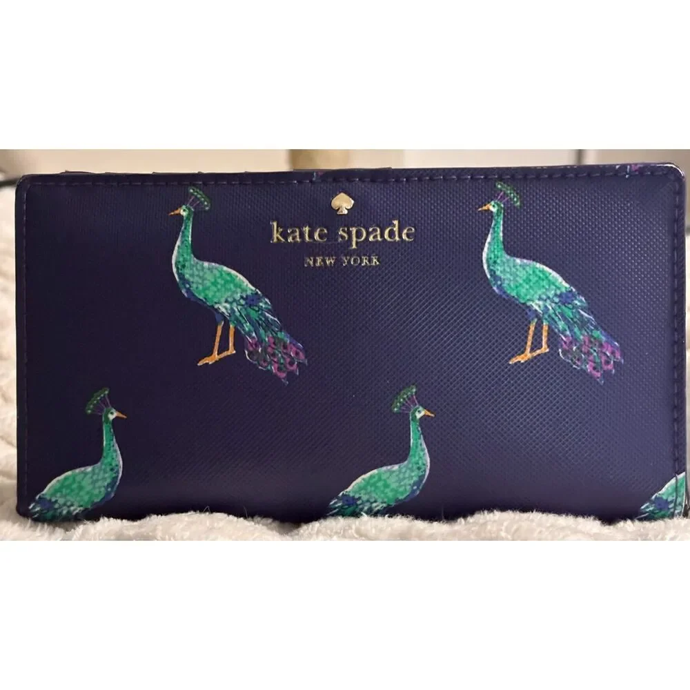 Kate Spade Harding Street Lacey Peacock Zip Around Wallet
